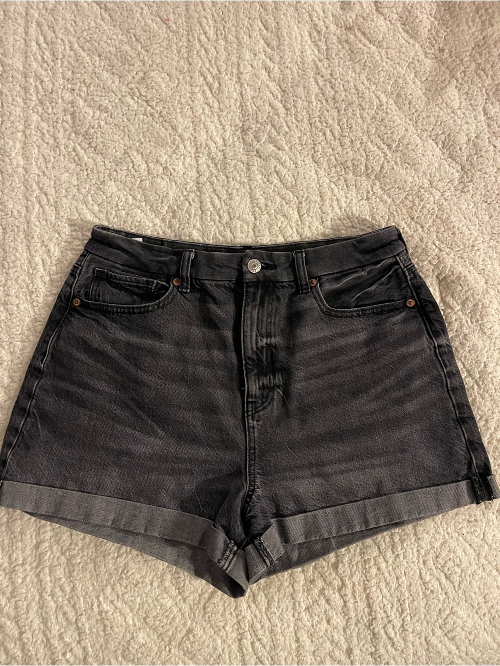 American Eagle Outfitters Black High-Rise Denim Shorts